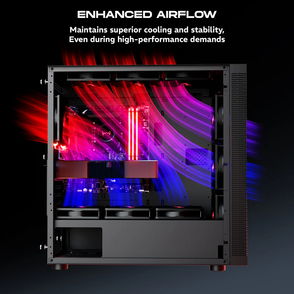 Dawg X 490 Black EATX Full Tower Cabinet With Pre-Installed Fan - Image 7