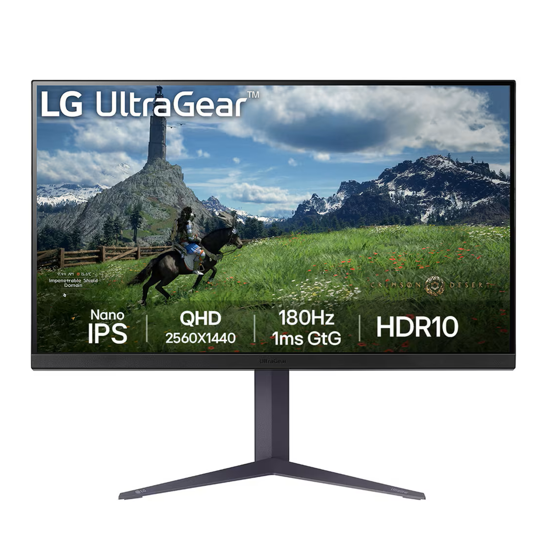 LG UltraGear 32GS85Q-B 31.5 -Inch Flat Nano IPS QHD 180Hz 1ms AMD FreeSyn 3-side Virtually Borderless Design Gaming Monitor