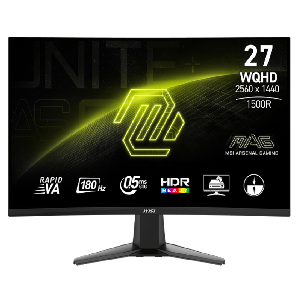 MSI MAG 27CQ6F 27 Inch Curve 1500R Rapid VA Panel WQHD 180Hz 0.5ms HDR Ready Gaming Monitor ( 9S6-3CD91M-011 )