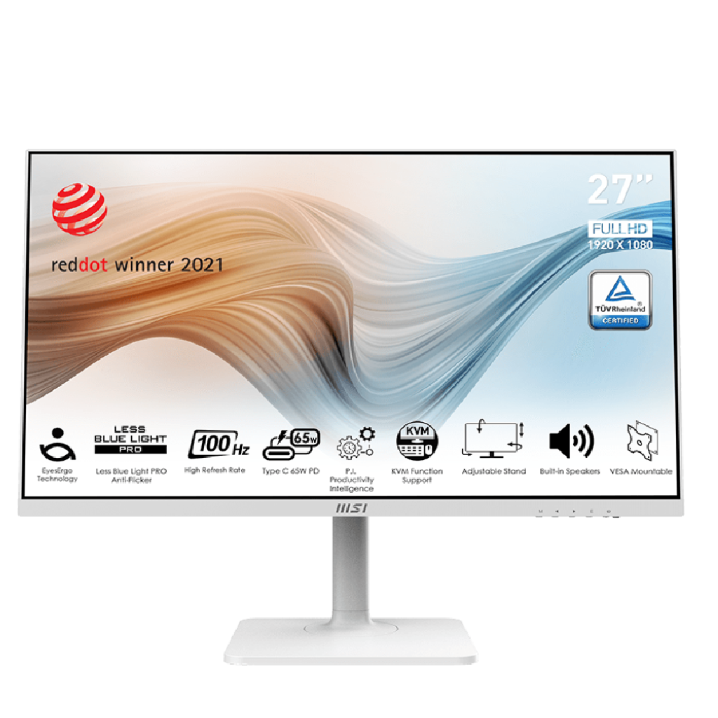 MSI Modern MD272XPW 27 Inch Flat IPS FHD 100Hz 1ms (MPRT) Adaptive-Sync Support Anti-glare Business Productivity Monitor With Built-in Speakers ( 9S6-3PB19H-210 )