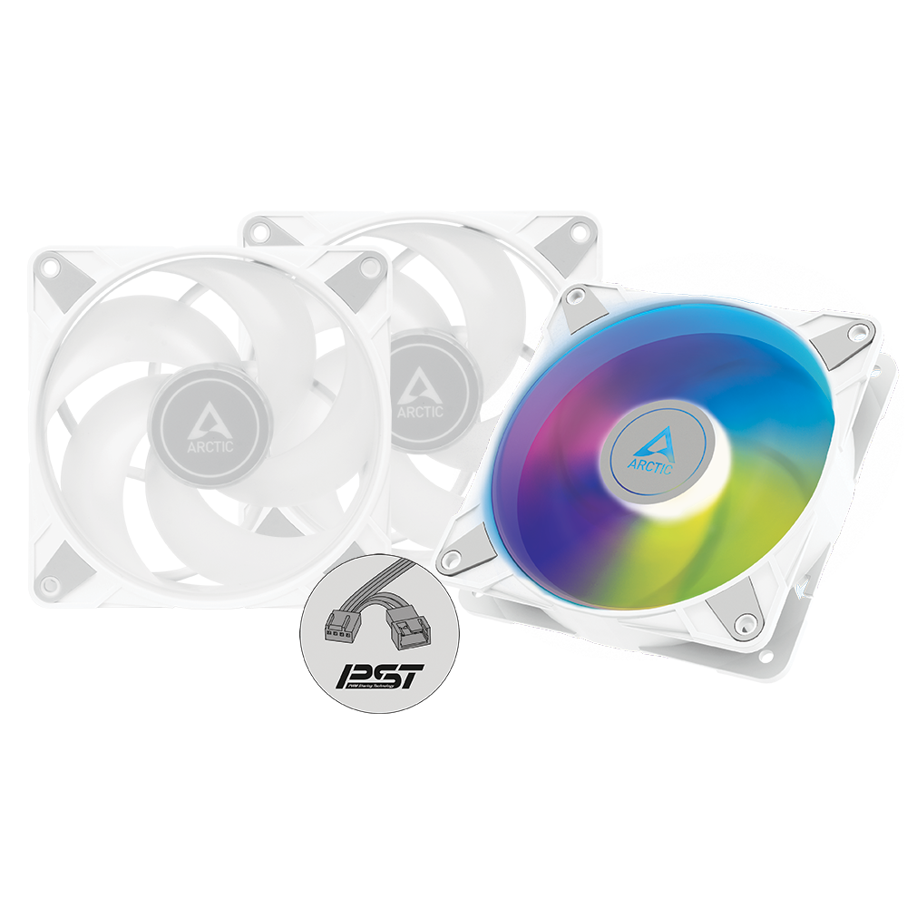 Arctic P12 PWM PST A-RGB 120 mm PWM Triple Pack White Cabinet Fan With Cable Splitter ( ACFAN00258A )