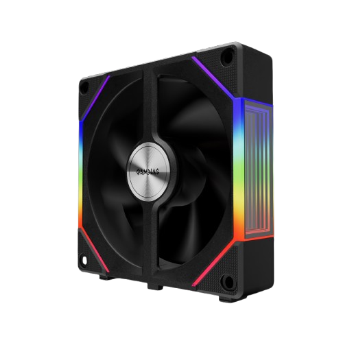 Gamdias AEOLUS P2-1203 120 mm Hydraulic Bearing 4Pin PWM Connector Triple Pack Black ARGB Cabinet Fan ( AEOLUS-P2-1203 ) - Image 4