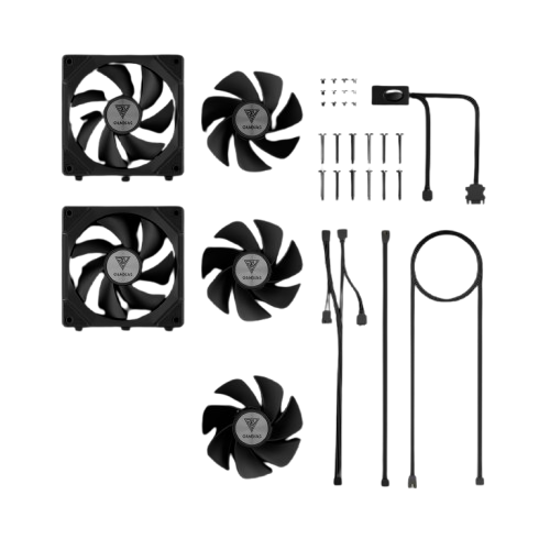 Gamdias AEOLUS P2-1203 120 mm Hydraulic Bearing 4Pin PWM Connector Triple Pack Black ARGB Cabinet Fan ( AEOLUS-P2-1203 ) - Image 8