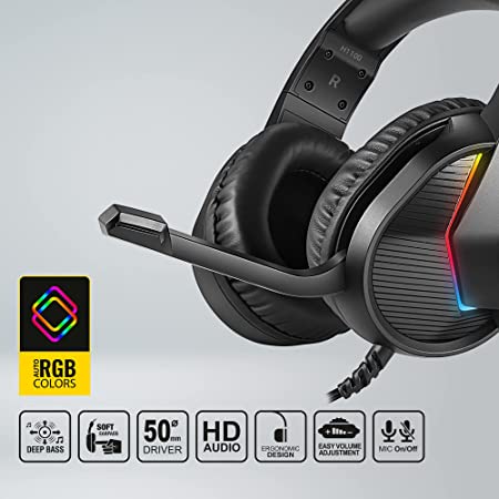 Ant Esports H1100 Pro Wired RGB 50mm Drivers Black Gaming Headphone ( AEPP0022 ) - Image 3