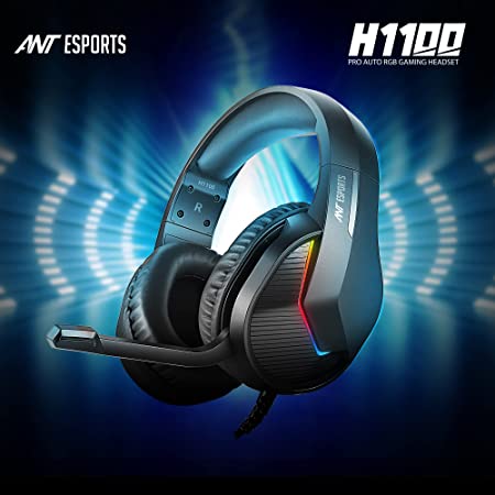 Ant Esports H1100 Pro Wired RGB 50mm Drivers Black Gaming Headphone ( AEPP0022 ) - Image 2