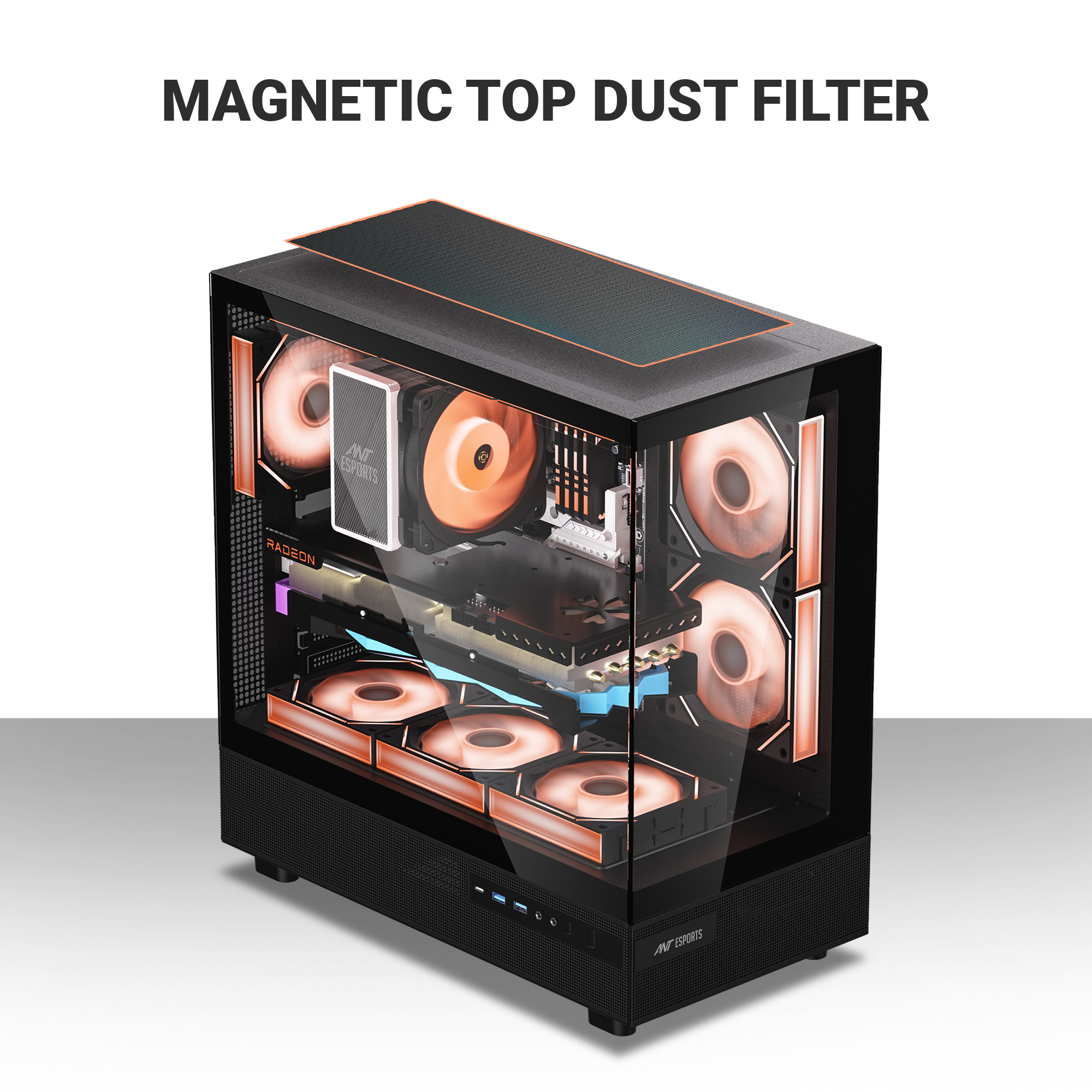 Ant Esports Crystal X6 ATX Mid-Tower Full Tempered Glass Panels