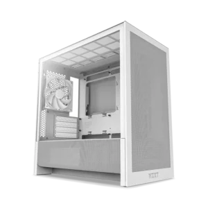 NZXT H3 Flow White M-ATX Mini Tower Clear Tempered Glass PC Case With Pre-installed Fan ( CC-H31FW-01 )