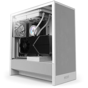 NZXT H5 Flow White E-ATX Mid-Tower Ultra-Clear Tempered Glass Airflow PC Case With Pre-installed Fans ( CC-H52FW-01 )