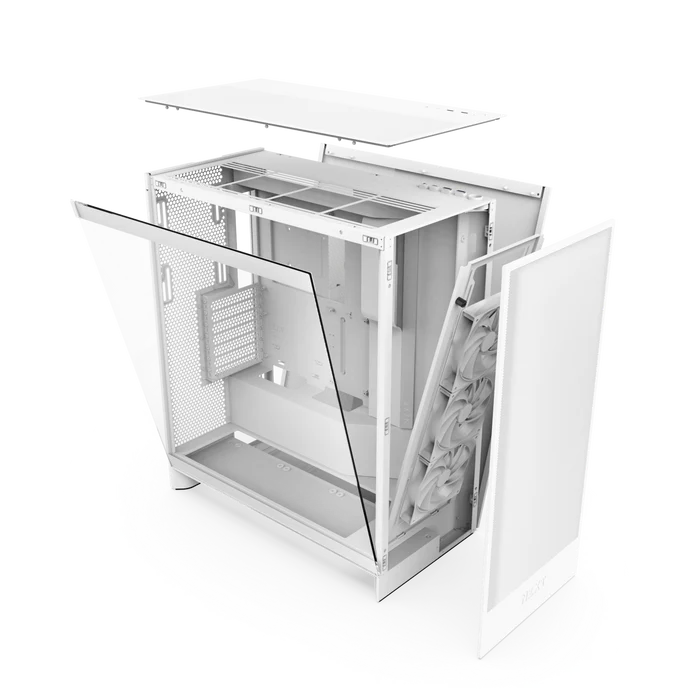 NZXT H7 Flow RGB White E-ATX Mid-Tower Ultra-Clear Tempered Glass Airflow PC Case With Pre-installed RGB Fans ( CM-H72FW-R1 ) - Image 5