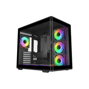 Cooler Master Elite 600 ATX  Mid Tower Tempered Glass Black PC Cabinet With Pre-installed ARGB Fans ( E600-KGNN-S02 )