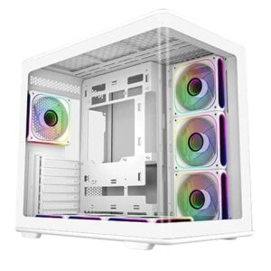 Cooler Master Elite 600 ATX Mid Tower Tempered Glass White PC Cabinet With Pre-installed ARGB Fans ( E600-WGNN-S02 )