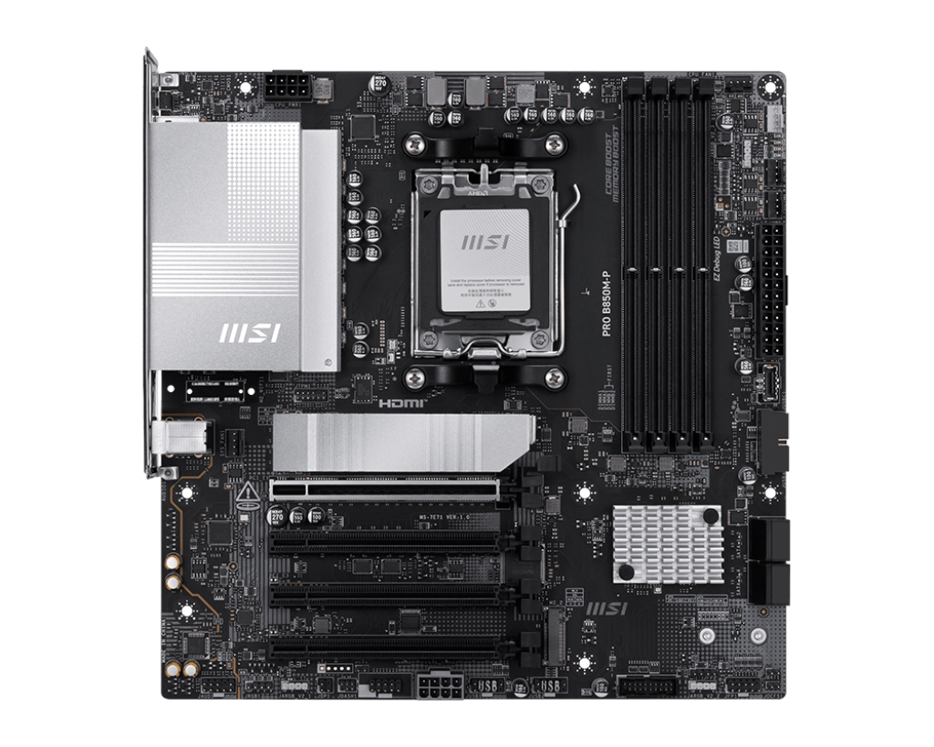MSI PRO B850M-P mATX Motherboard ( AMD Socket AM5, Supports AMD Ryzen 9000, 8000, 7000 Series Desktop Cpu, 4x DDR5 RAM Slots, Max 256GB RAM ) - Image 2