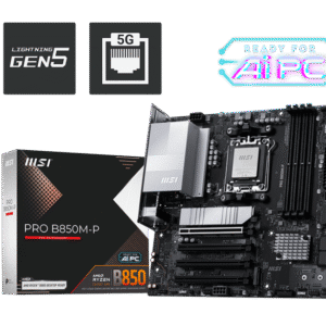 MSI PRO B850M-P mATX Motherboard ( AMD Socket AM5, Supports AMD Ryzen 9000, 8000, 7000 Series Desktop Cpu, 4x DDR5 RAM Slots, Max 256GB RAM )