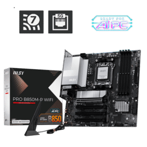 MSI PRO B850M-P WIFI mATX Motherboard ( AMD Socket AM5, Supports AMD Ryzen 9000, 8000, 7000 Series Desktop Cpu, 4x DDR5 RAM Slots, Max 256GB RAM )