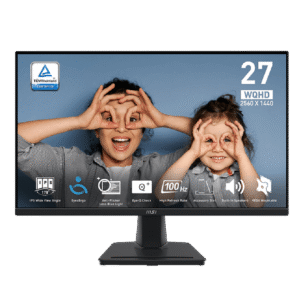 MSI PRO MP275Q 27 Inch Flat IPS WQHD 100Hz 1ms (MPRT) Adaptive Sync Support Anti-glare Business Productivity Monitors With Built-in Speakers