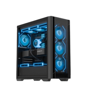 Ant Esports AQUA 360 4F E-ATX Mid Tower Panoramic Tempered Glass Design With Pre-Installed Fans ( AESP0370 )