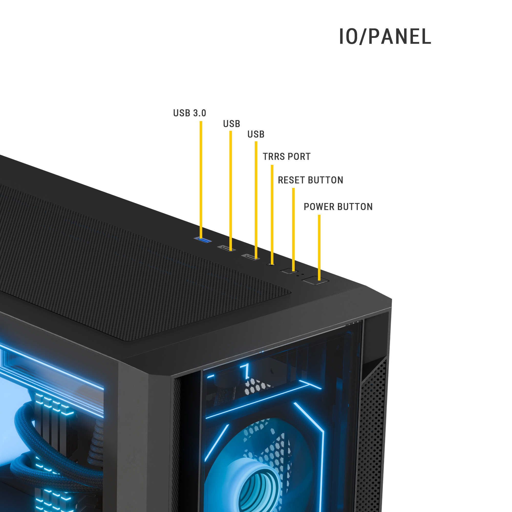 Ant Esports AQUA 360 4F E-ATX Mid Tower Panoramic Tempered Glass Design With Pre-Installed Fans ( AESP0370 ) - Image 2