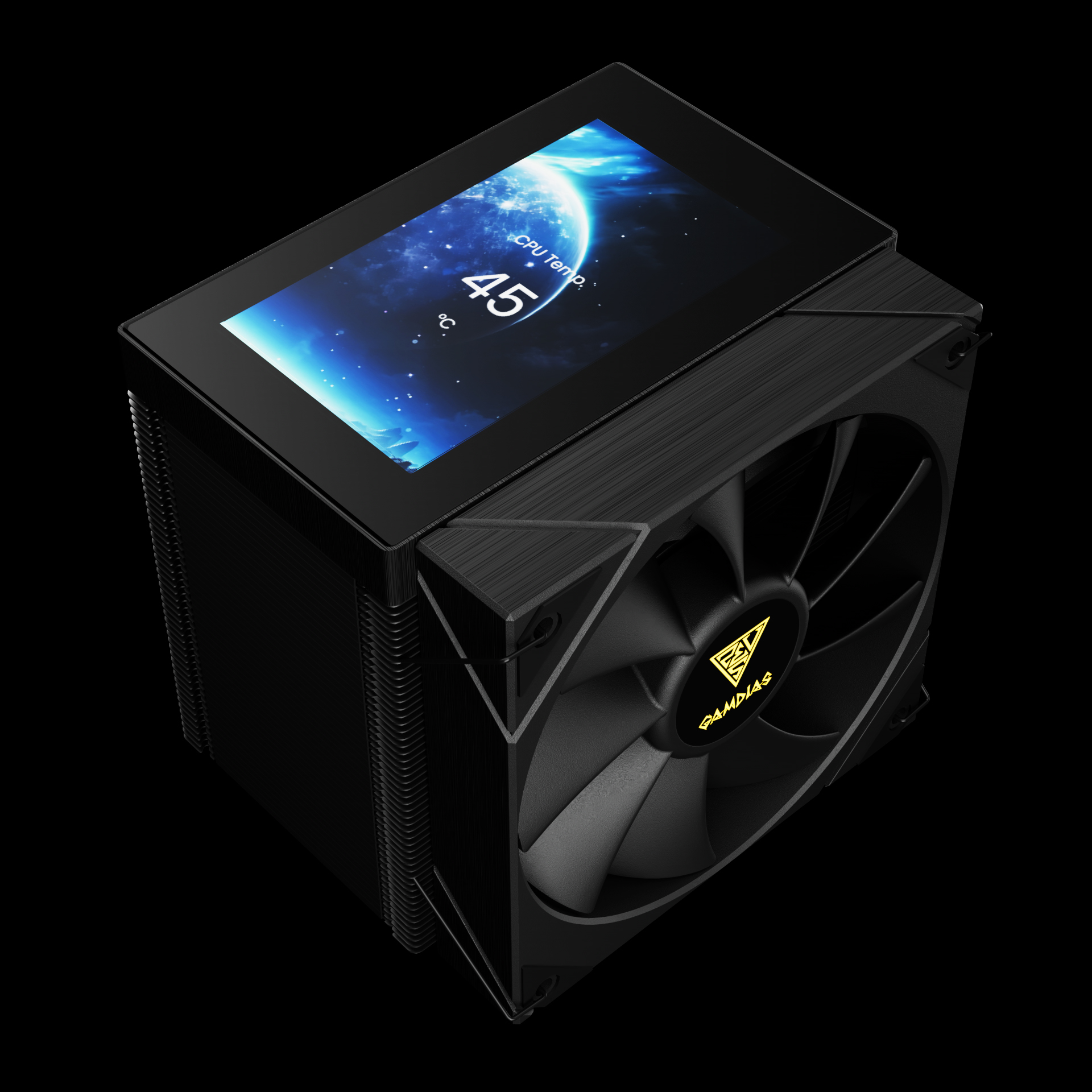Gamdias BOREAS M2-61L 120mm Extreme Cooling Black CPU Air Cooler With Dynamic LCD Display - Image 3
