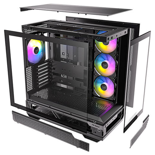 Antec C7 ARGB Black E-ATX Mid Tower 270° View Tempered Glass Side Panel Pc Cabinet With Pre-Installed ARGB PWM Fans - Image 11