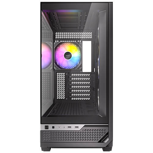 Antec C7 ARGB Black E-ATX Mid Tower 270° View Tempered Glass Side Panel Pc Cabinet With Pre-Installed ARGB PWM Fans - Image 4