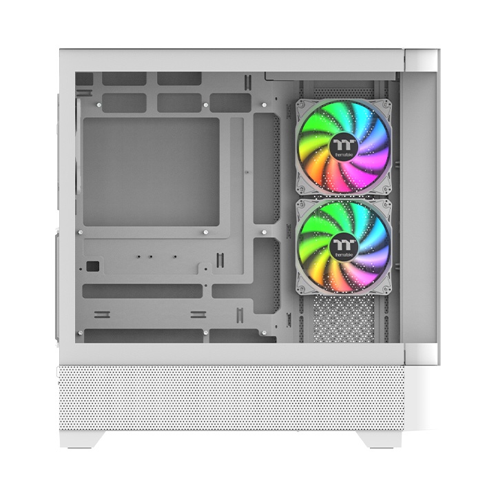 Thermaltake View 290 TG ARGB Snow White ATX Mid Tower 4mm Curved TG Front Panel Pc Cabinet With Pre-Installed ARGB Fans ( CA-11G-00M6WN-00 ) - Image 3