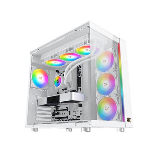 Xigmatek AQUA Ultra Arctic White E-ATX Mid Tower Crystal Clear 3 Tempered Glass Design ARGB Pc Cabinet - Image 2