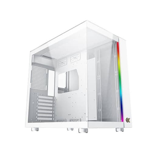 Xigmatek AQUA Ultra Arctic White E-ATX Mid Tower Crystal Clear 3 Tempered Glass Design ARGB Pc Cabinet - Image 3