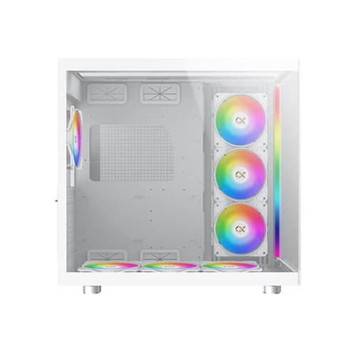 Xigmatek AQUA Ultra Arctic White E-ATX Mid Tower Crystal Clear 3 Tempered Glass Design ARGB Pc Cabinet - Image 4