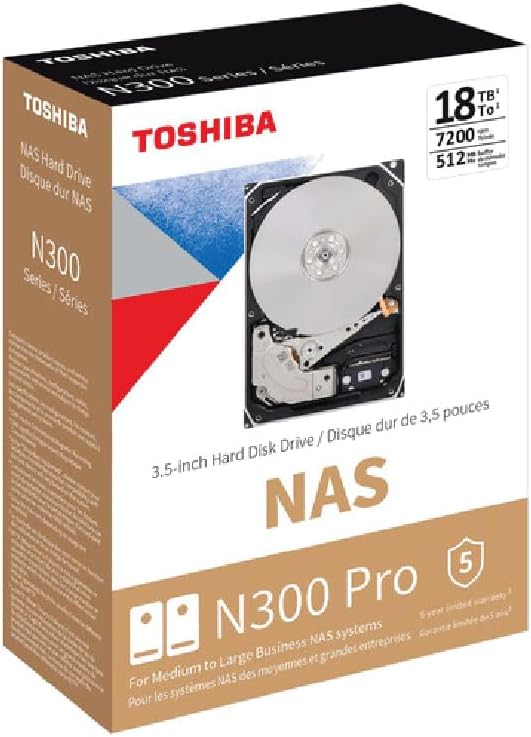 Toshiba N300 18TB 3.5-Inch SATA 6.0 Gbit/s 7200 RPM NAS Internal Hard Disk Drive ( HDWG51JAZSTA ) - Image 4