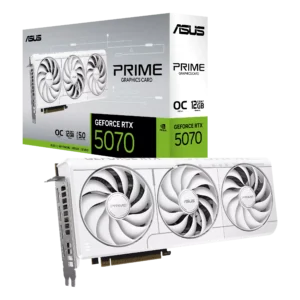 Asus Prime GeForce RTX 5070 White OC Edition 12GB GDDR7 192-Bit Gaming Graphics Card With Triple Fans ( PRIME-RTX5070-O12G-WHITE )