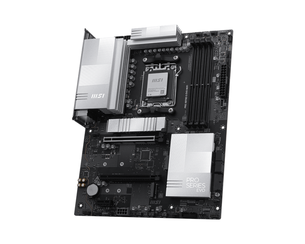MSI PRO X870E-S EVO WIFI ATX Motherboard ( AMD Socket AM5, Supports AMD Ryzen 9000, 8000, 7000 Series Desktop CPU, 4x DDR5 RAM Slots, Max 256GB RAM ) - Image 3