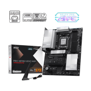MSI PRO X870E-S EVO WIFI ATX Motherboard ( AMD Socket AM5, Supports AMD Ryzen 9000, 8000, 7000 Series Desktop CPU, 4x DDR5 RAM Slots, Max 256GB RAM )
