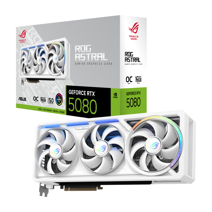 Asus ROG Astral GeForce RTX 5080 16GB GDDR7 White OC Edition 256-Bit Gaming Graphics Card With Triple Fans ( ROG-Astral-RTX5080-O16G-White ) - Image 9