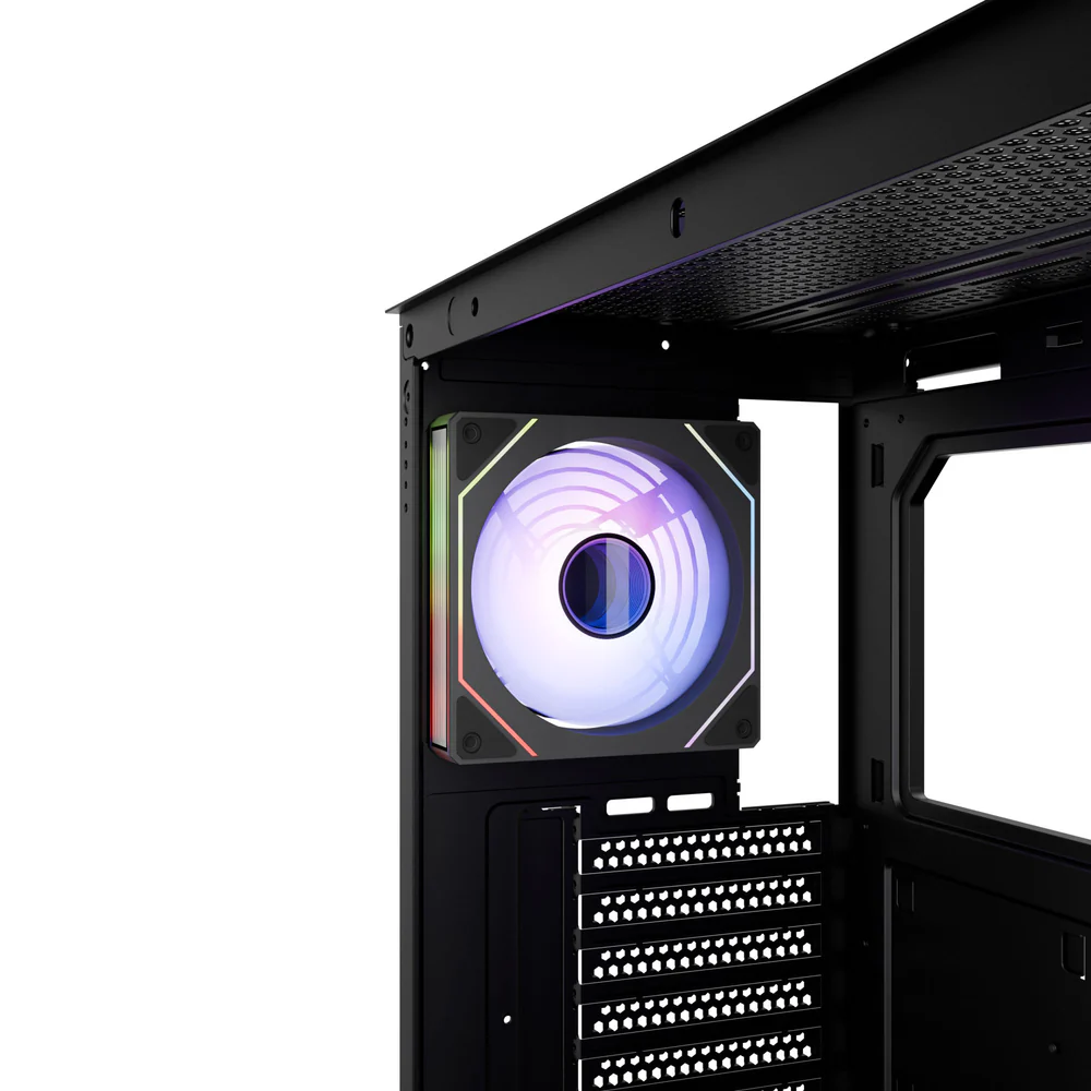 Dawg X 678 ATX Mid Tower Tempered Glass ARGB Black Pc Cabinet With Pre-Installed ARGB Fans - Image 3
