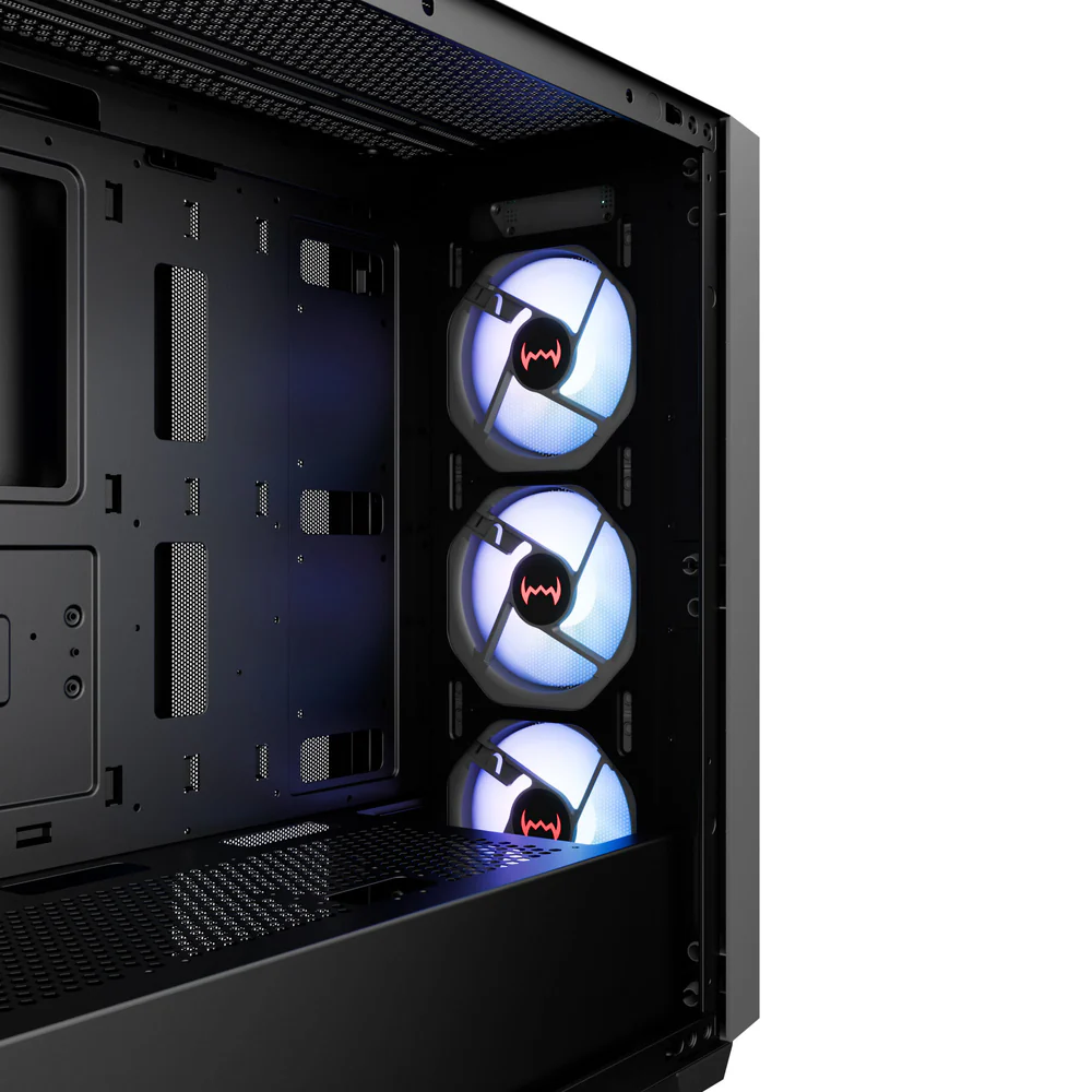 Dawg X 678 ATX Mid Tower Tempered Glass ARGB Black Pc Cabinet With Pre-Installed ARGB Fans - Image 4
