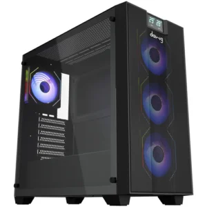 Dawg X 678 ATX Mid Tower Tempered Glass ARGB Black Pc Cabinet With Pre-Installed ARGB Fans