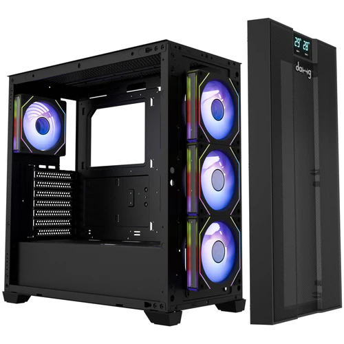 Dawg X 678 ATX Mid Tower Tempered Glass ARGB Black Pc Cabinet With Pre-Installed ARGB Fans - Image 8