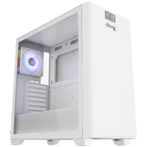 Dawg X 678 ATX Mid Tower Tempered Glass ARGB White Pc Cabinet With Pre-Installed ARGB Fans