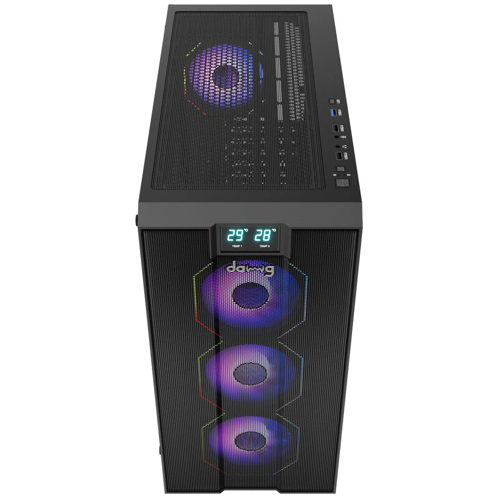 Dawg X 678 ATX Mid Tower Tempered Glass ARGB Black Pc Cabinet With Pre-Installed ARGB Fans - Image 2