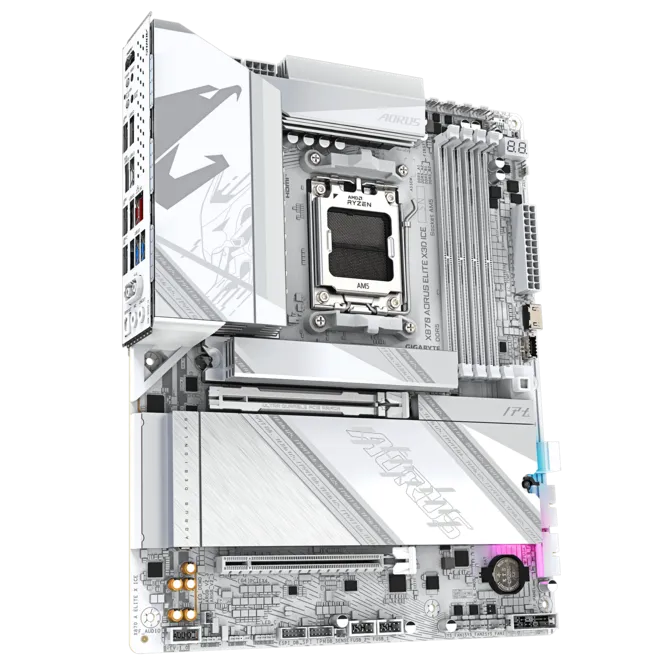 Gigabyte X870 AORUS ELITE X3D ICE ATX Motherboard ( AMD Socket AM5 , Support AMD Ryzen 9000, 8000, 7000 Series Processors, 4 x DDR5 RAM Slots, Max 256GB RAM ) - Image 3