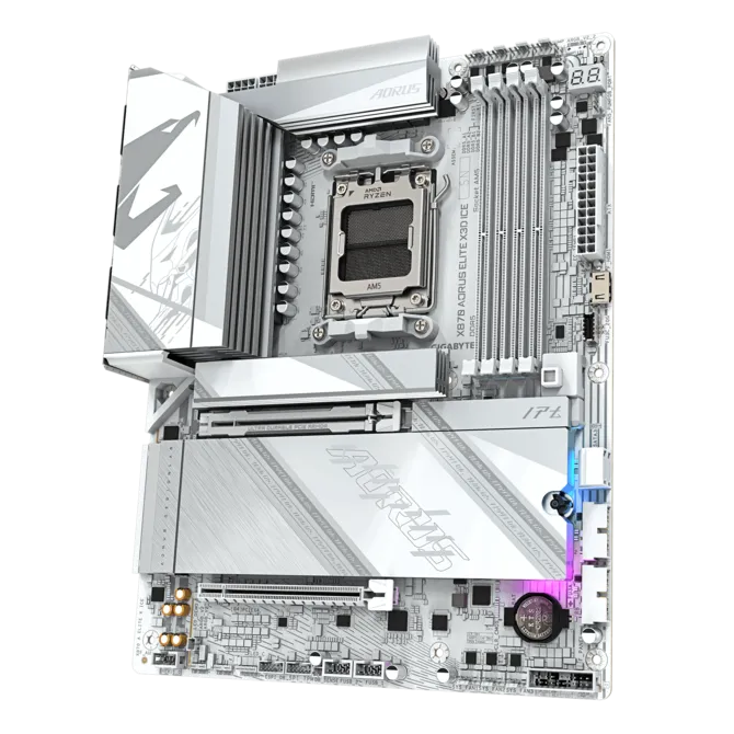 Gigabyte X870 AORUS ELITE X3D ICE ATX Motherboard ( AMD Socket AM5 , Support AMD Ryzen 9000, 8000, 7000 Series Processors, 4 x DDR5 RAM Slots, Max 256GB RAM ) - Image 4