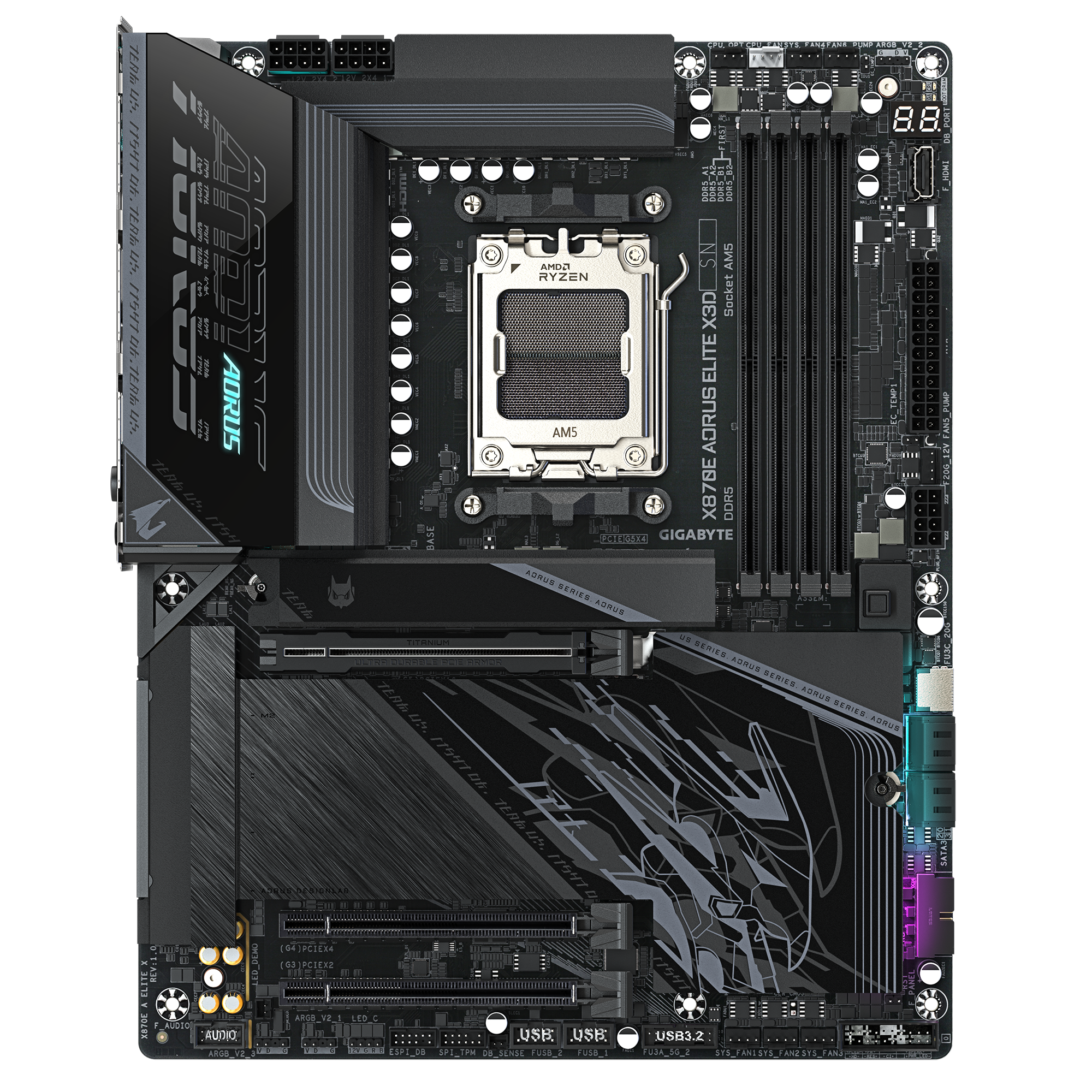 Gigabyte X870E AORUS ELITE X3D ATX Motherboard ( AMD Socket AM5, Support AMD Ryzen 9000, 8000, 7000 Series Processors, 4 x DDR5 RAM Slots, Max 256GB RAM ) - Image 2