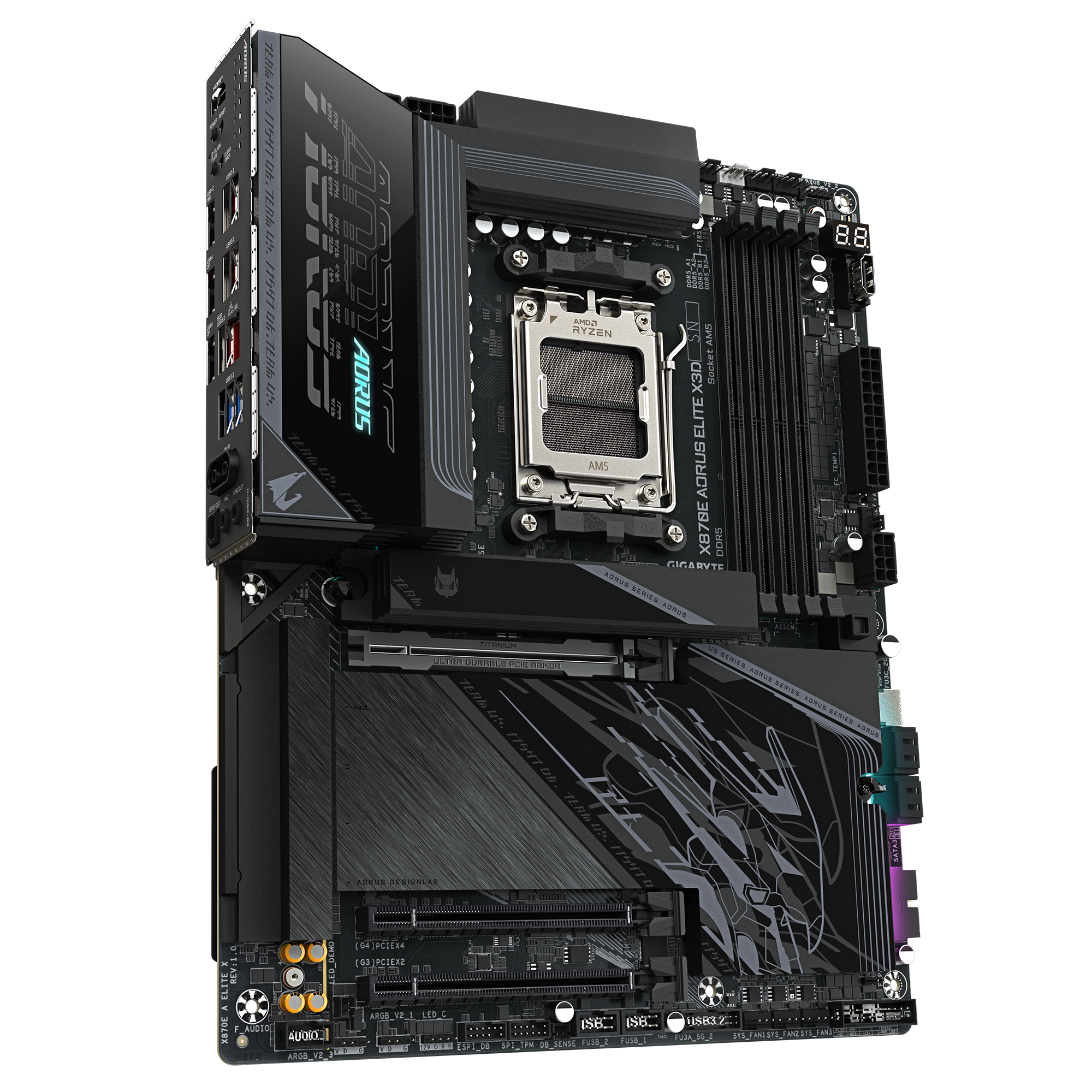 Gigabyte X870E AORUS ELITE X3D ATX Motherboard ( AMD Socket AM5, Support AMD Ryzen 9000, 8000, 7000 Series Processors, 4 x DDR5 RAM Slots, Max 256GB RAM ) - Image 3