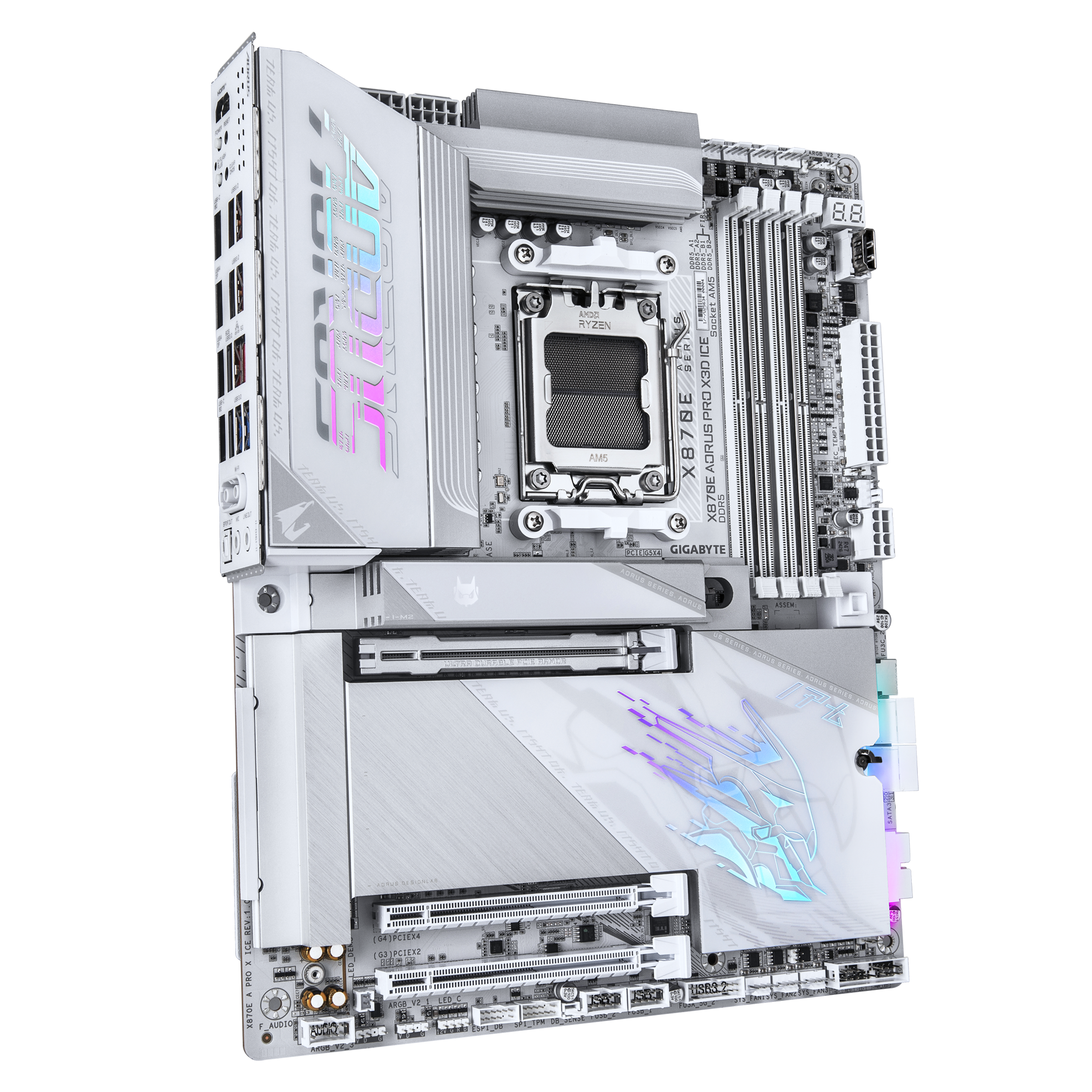 Gigabyte X870E AORUS PRO X3D ICE ATX Motherboard ( AMD Socket AM5, Support AMD Ryzen 9000, 8000, 7000 Series Processors, 4 x DDR5 RAM Slots, Max 256GB RAM ) - Image 3