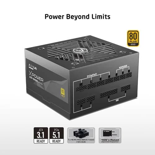 ProLab Design XPower XP-850 850W ATX 3.1 Compliance 80+ Gold Certifications Fully Modular Design Power Supply Unit