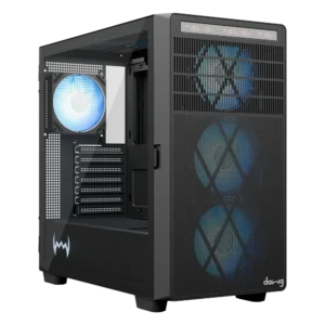 Dawg Y 804 ATX  Mid Tower Side Hinged Tempered Glass Desing ARGB Black Pc Cabinet With Pre-Installed ARGB Fans
