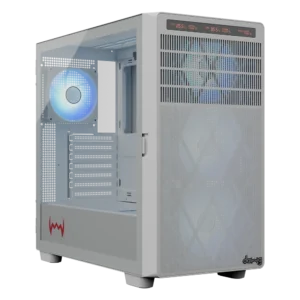 Dawg Y 804 White ATX Mid Tower Tempered Glass Side Panel ARGB Pc Cabinet With Pre-Installed ARGB Fans