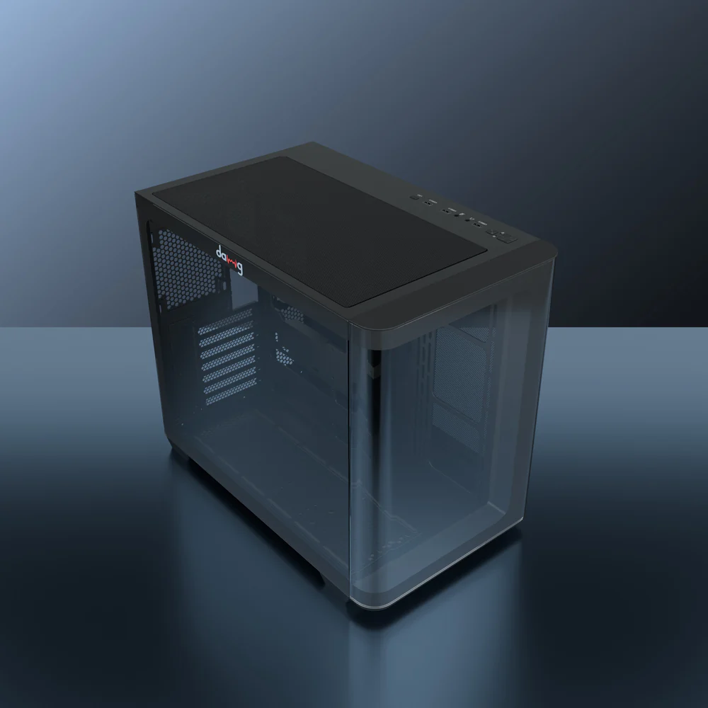 Dawg Y 820 ATX Mid Tower 2 Side Seamless Curved Glass ARGB Black Pc Cabinet With Pre-Installed ARGB Fans - Image 2