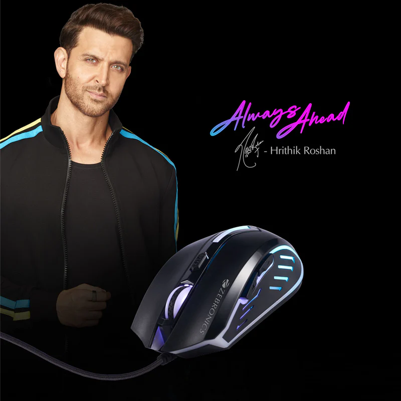 Zebronics Zeb Sniper Wired Multicolor LED Lights 2400 DPI Plug & Play Premium Gaming Mouse - Image 3