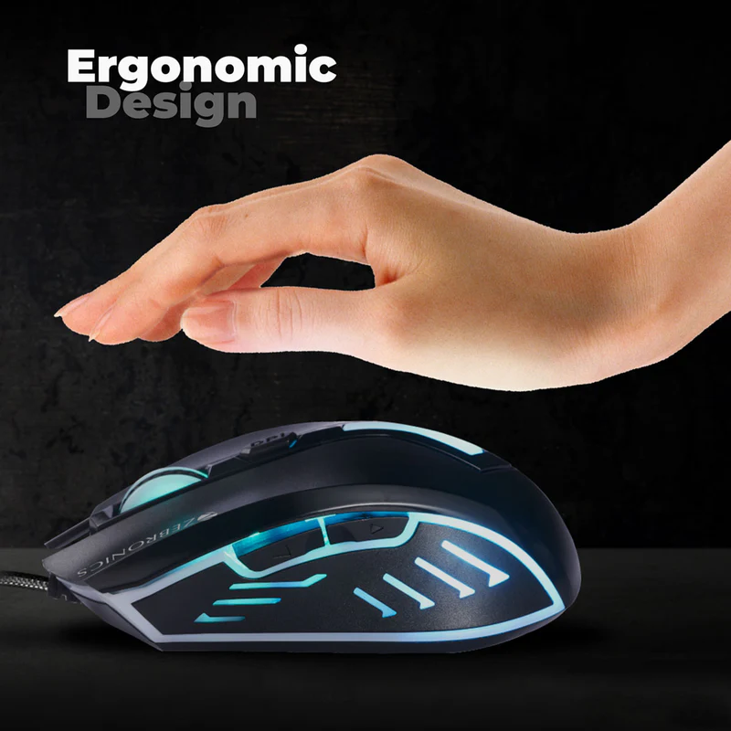 Zebronics Zeb Sniper Wired Multicolor LED Lights 2400 DPI Plug & Play Premium Gaming Mouse - Image 4